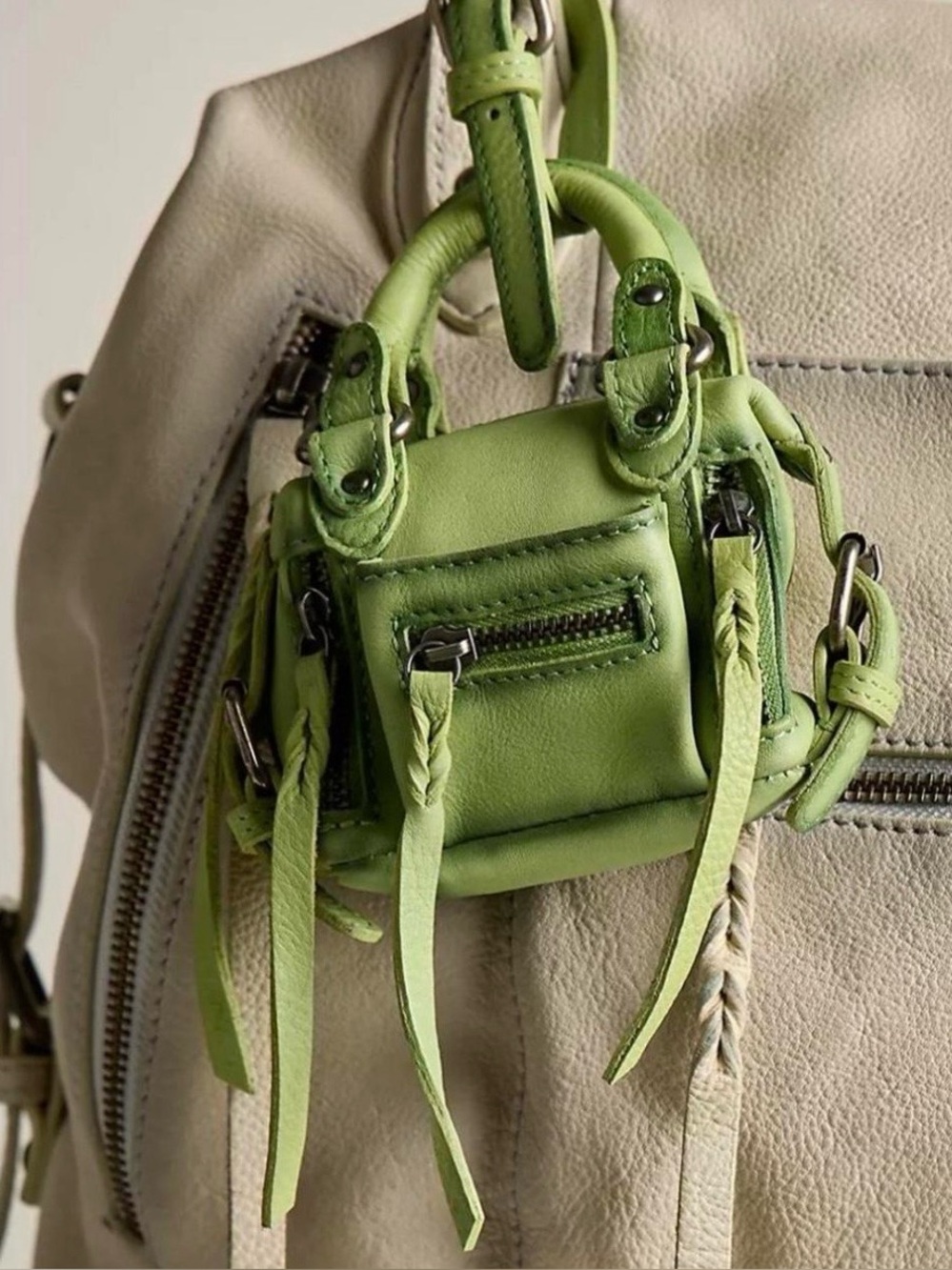 Free People Micro Emerson Bag Charm Lime Green NWT